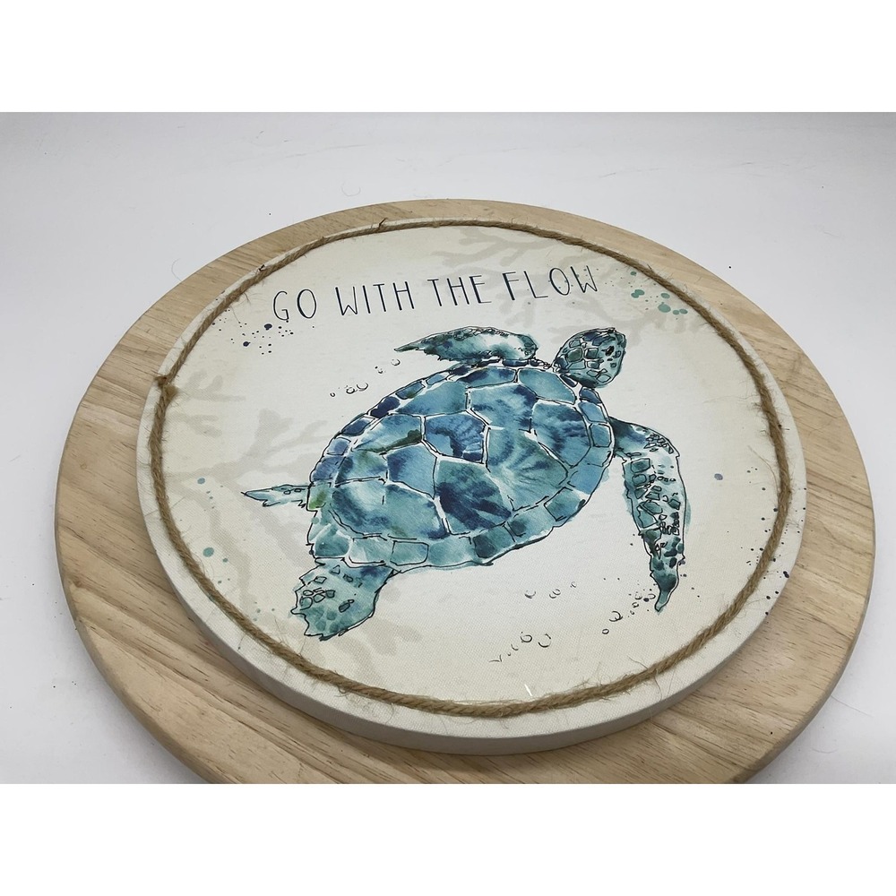 Hobby Lobby Sea Turtle Wall Plaque Medium Go With The Flow‎ Blue Beach Decor